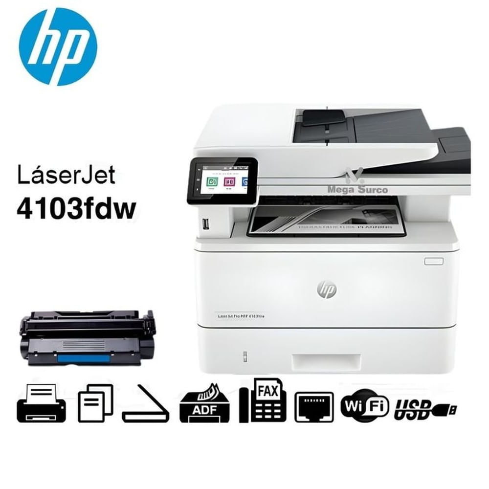 IMPRESORA LASERJET PRO MFP 4103FDW MULTIFUNCIONAL MONOCROMÁTICO 2Z629A