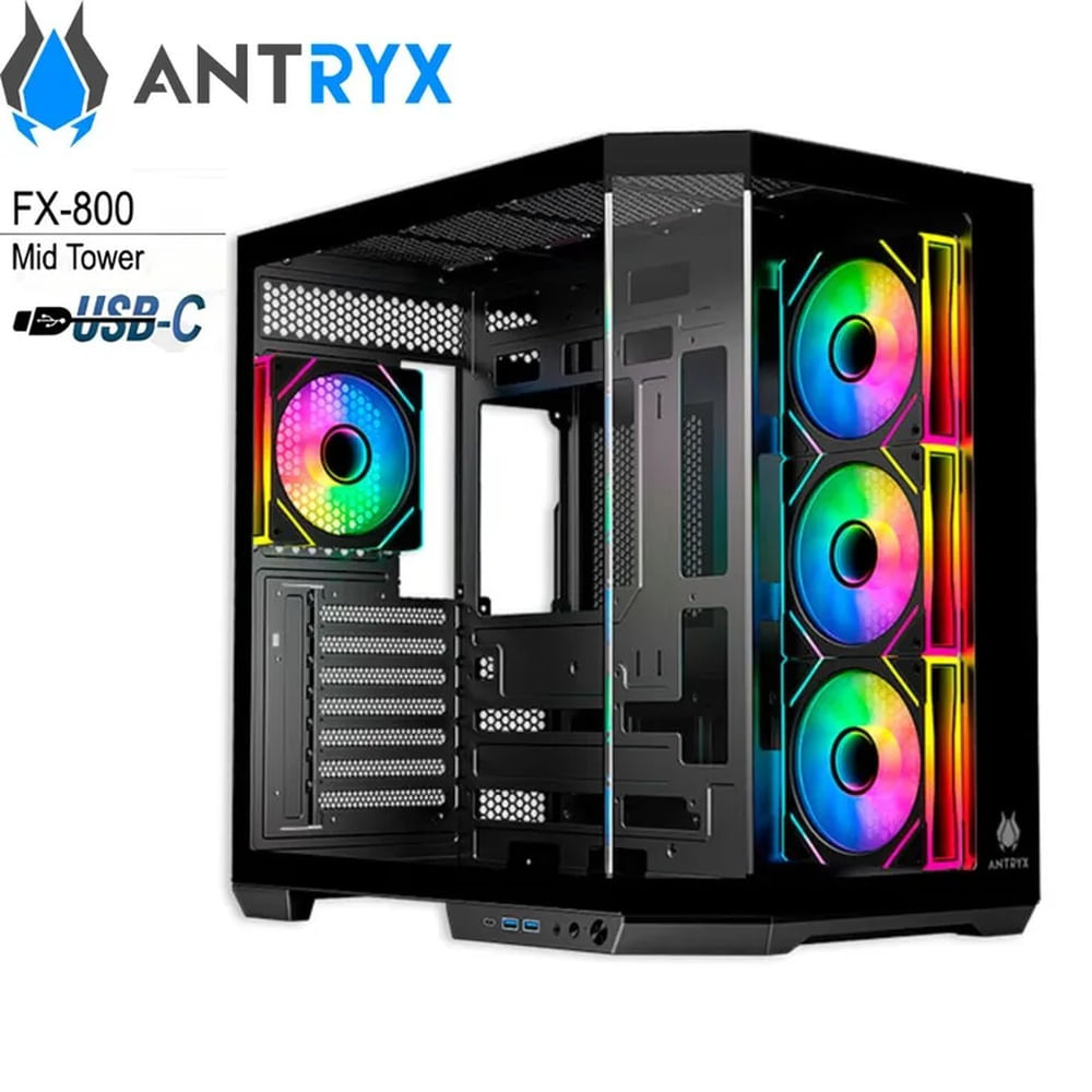 CASE ANTRYX FX 800 INFINITY ARGB FAN X4 USB TIPO-C