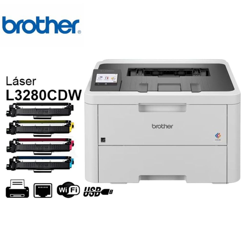 Impresora Láser Inalámbrico De Escritorio Brother HL-L3280CDW - Color Duplex Wifi