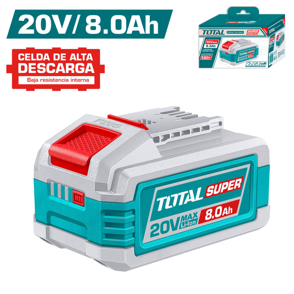 BATERIA LI-ION 20V 8.0AH LED  SUPER TABLESS CELLS