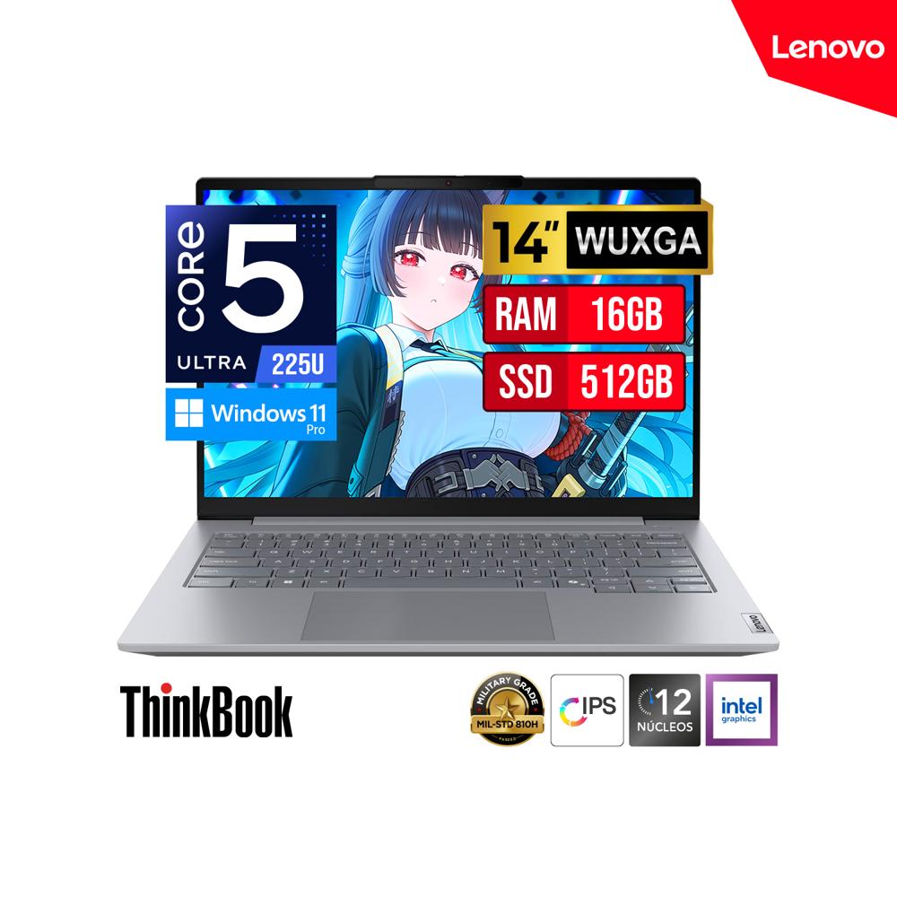 LAPTOP LENOVO THINKBOOK 14 G8 14 WUXGA IPS Core U5 225U 16GB DDR5 512GB WINDOWS 11 PRO