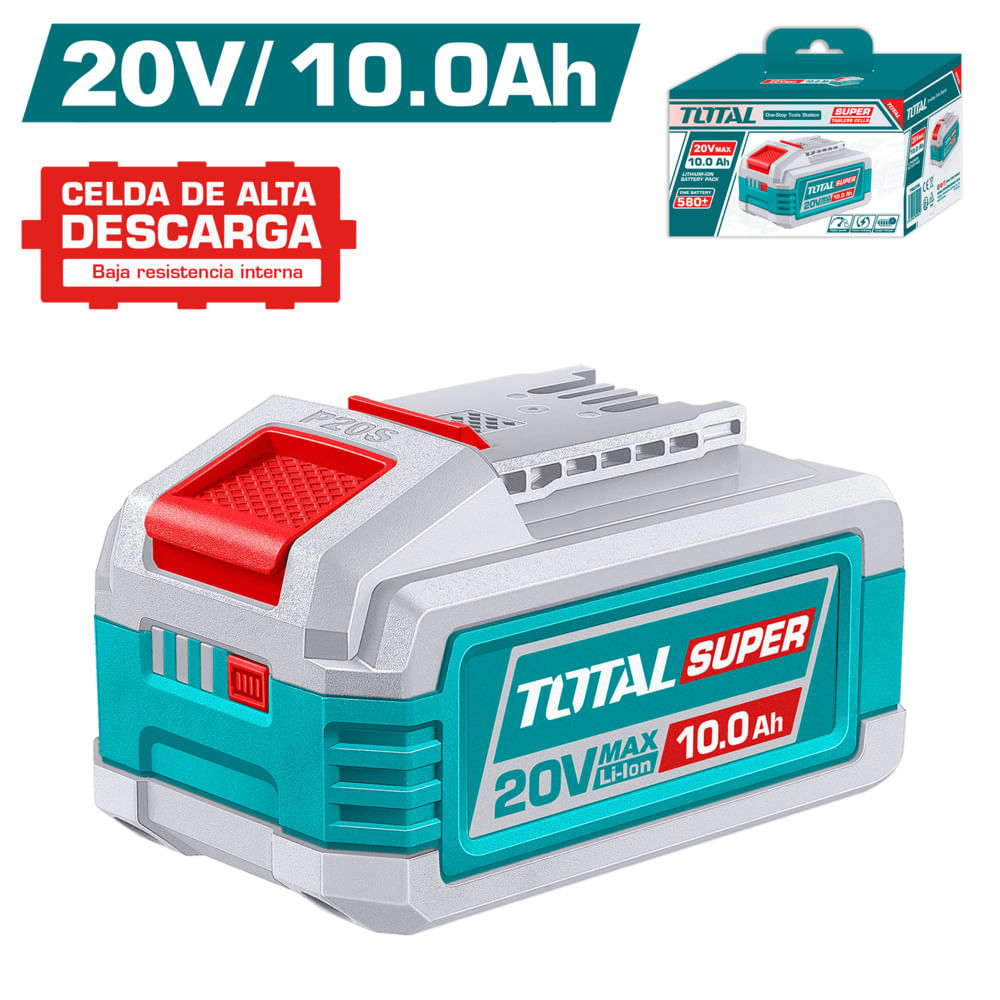BATERIA LI-ION 20V 10.0AH LED SUPER TABLESS CELLS
