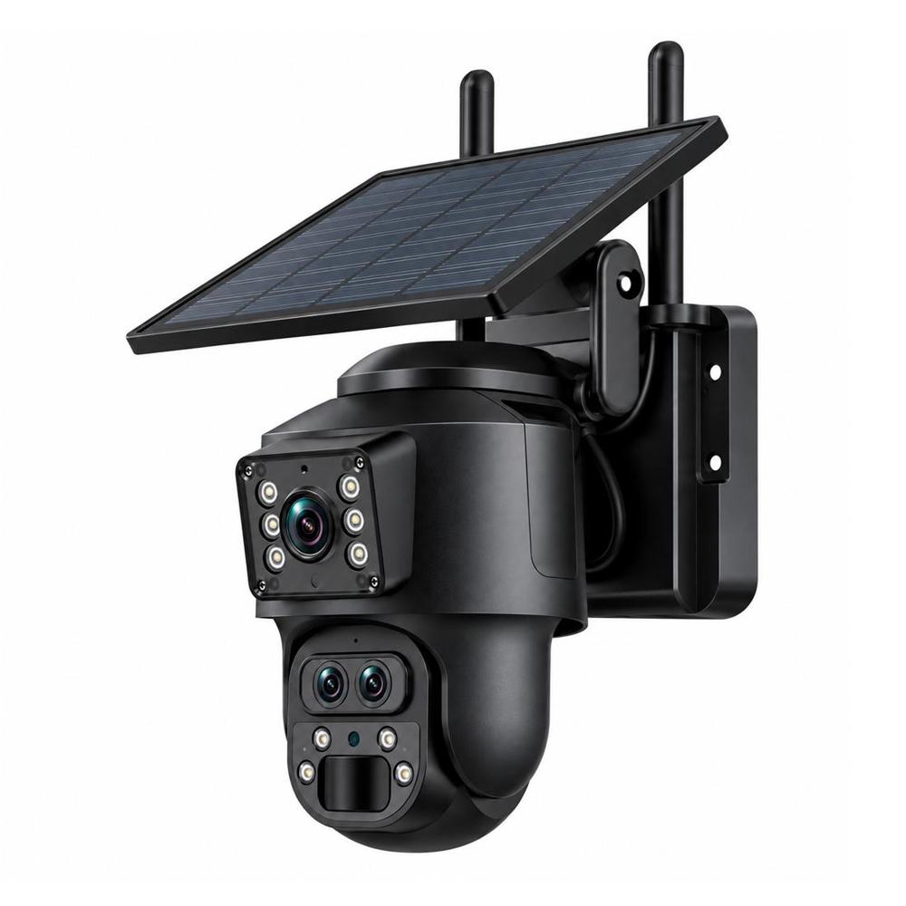 Camara Ip Solar Chip 4G Doble Lente Zoom Optico 15X Alarma Vision Nocturna T6