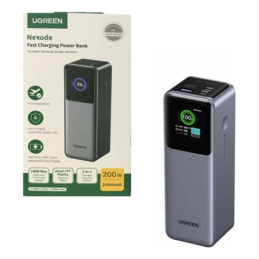 Power Bank UGREEN Nexode 35525 25000mAh 200W PD 3.1 Pantalla