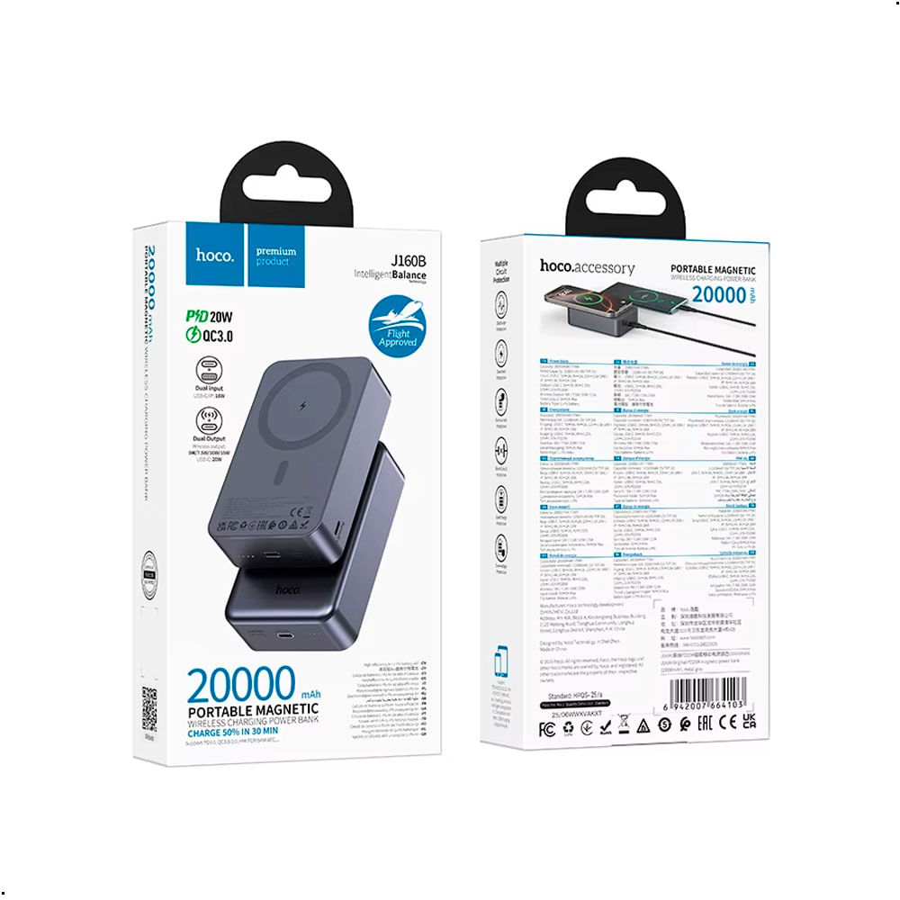 Power Bank HOCO J160B 20000mAh Magnético
