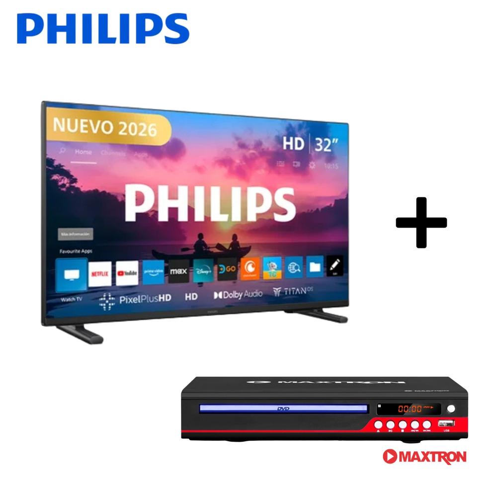 Televisor Philips 32PFD6910 mas Reproductor DVD Maxtron MX 1808