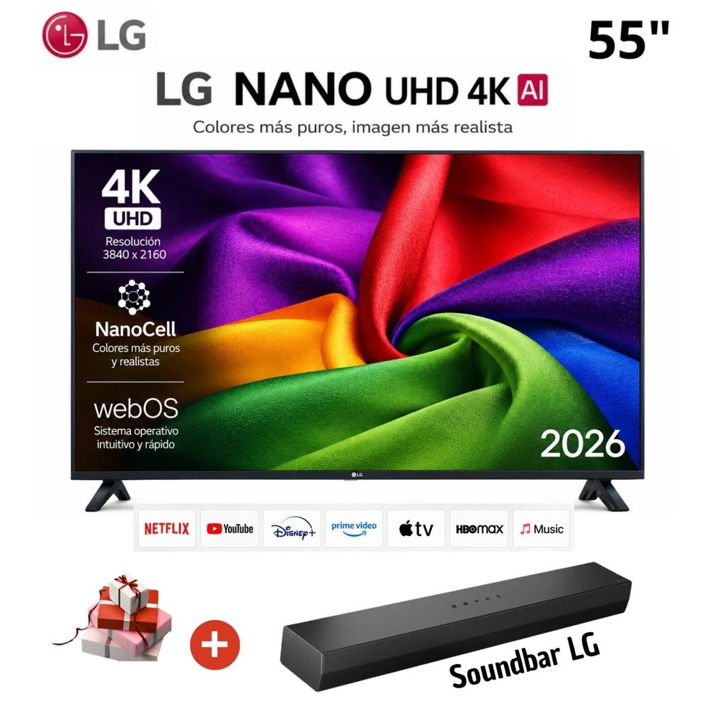 TELEVISOR SMART TV LG 55 4K ULTRA HD 55NU800BPSB con Soundbar LG