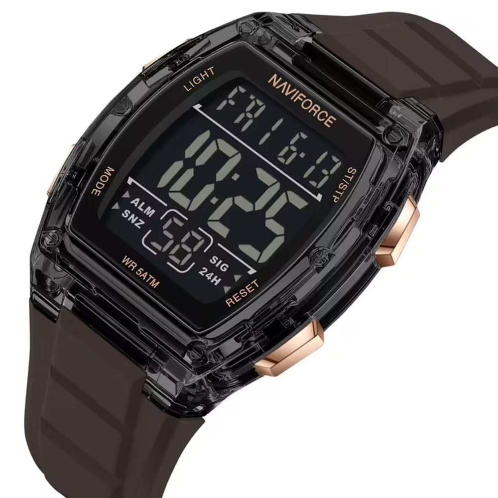 Reloj Naviforce Hombre 6106nf Correa Marrón de Silicona