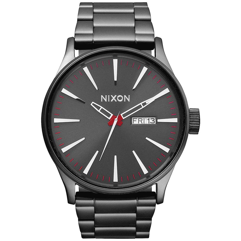 Reloj Nixon Sentry A356131 Fecha Acero Inoxidable Gris Gunmetal