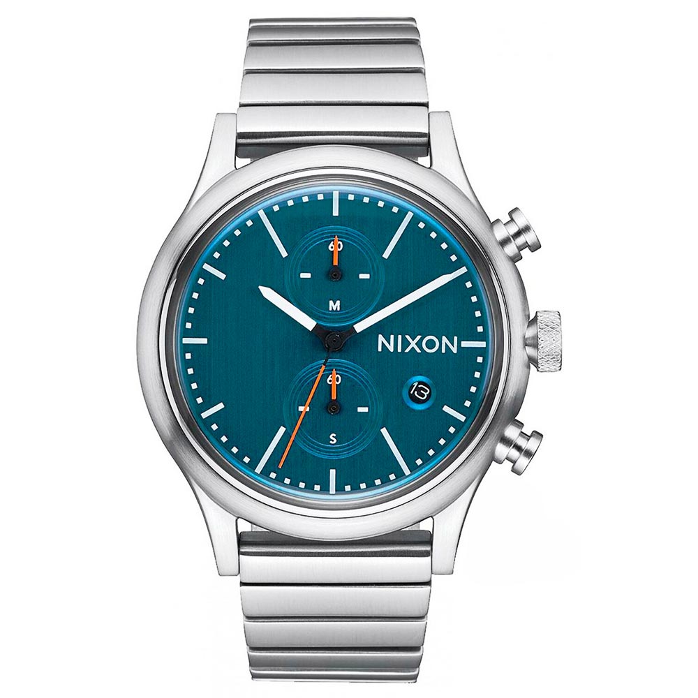 Reloj Nixon Station A1162307 Fecha Cronómetro Acero Inoxidable Dial Azul