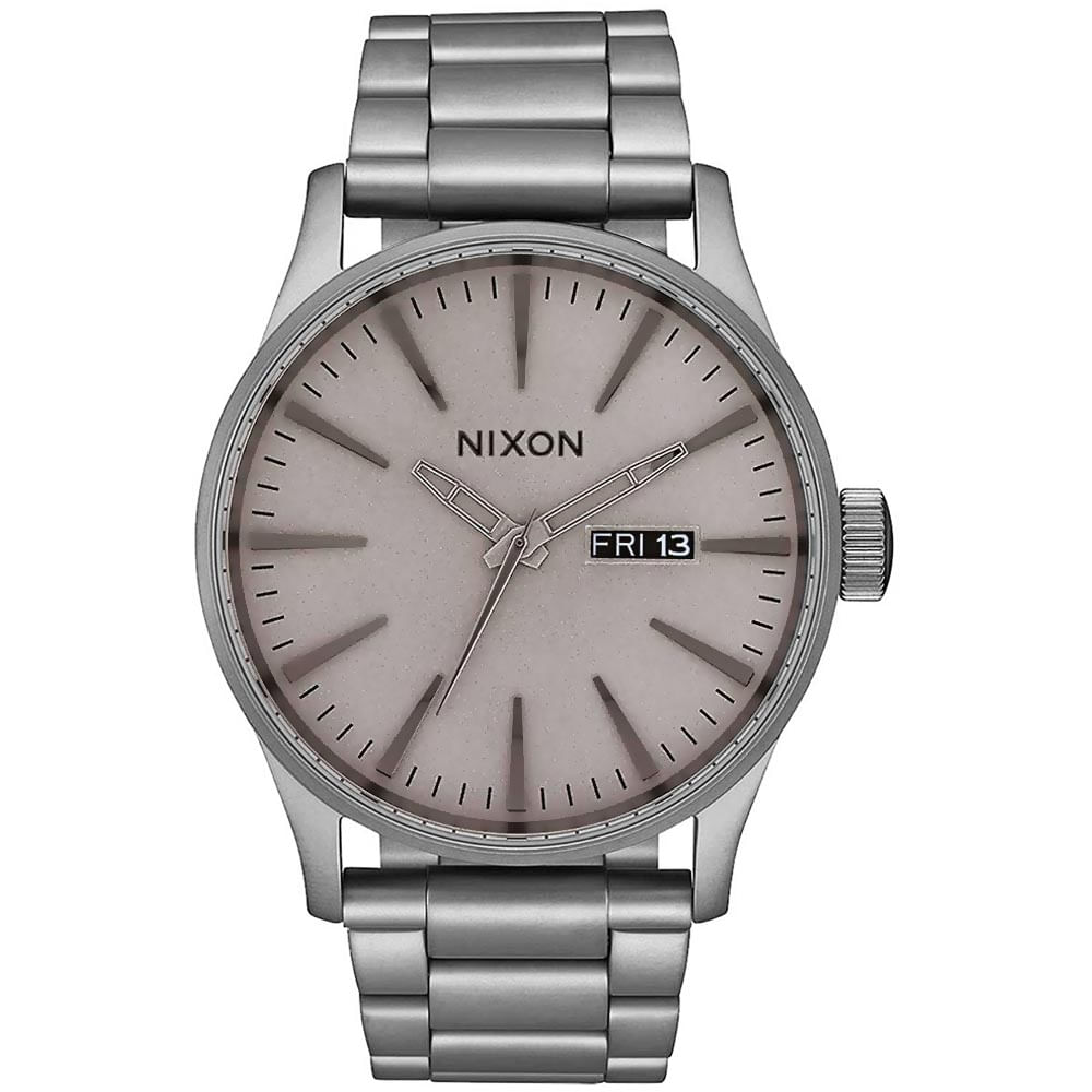 Reloj Nixon Sentry A3563166 Fecha Acero Inoxidable Gris Gunmetal