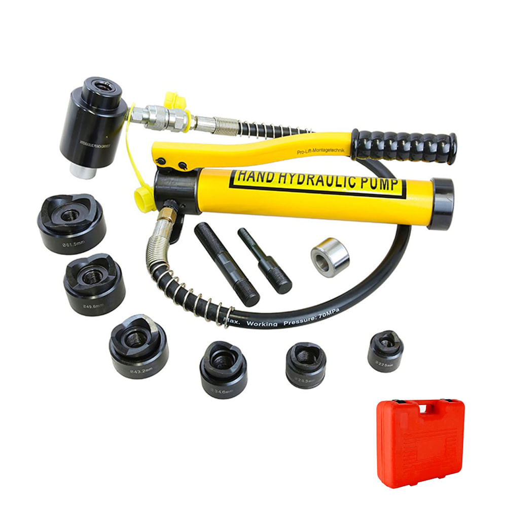 Sacabocado Hidráulico Perforador de Agujeros con Bomba Juego de Dados 6pza  Rango 22.5 A 61.5mm2