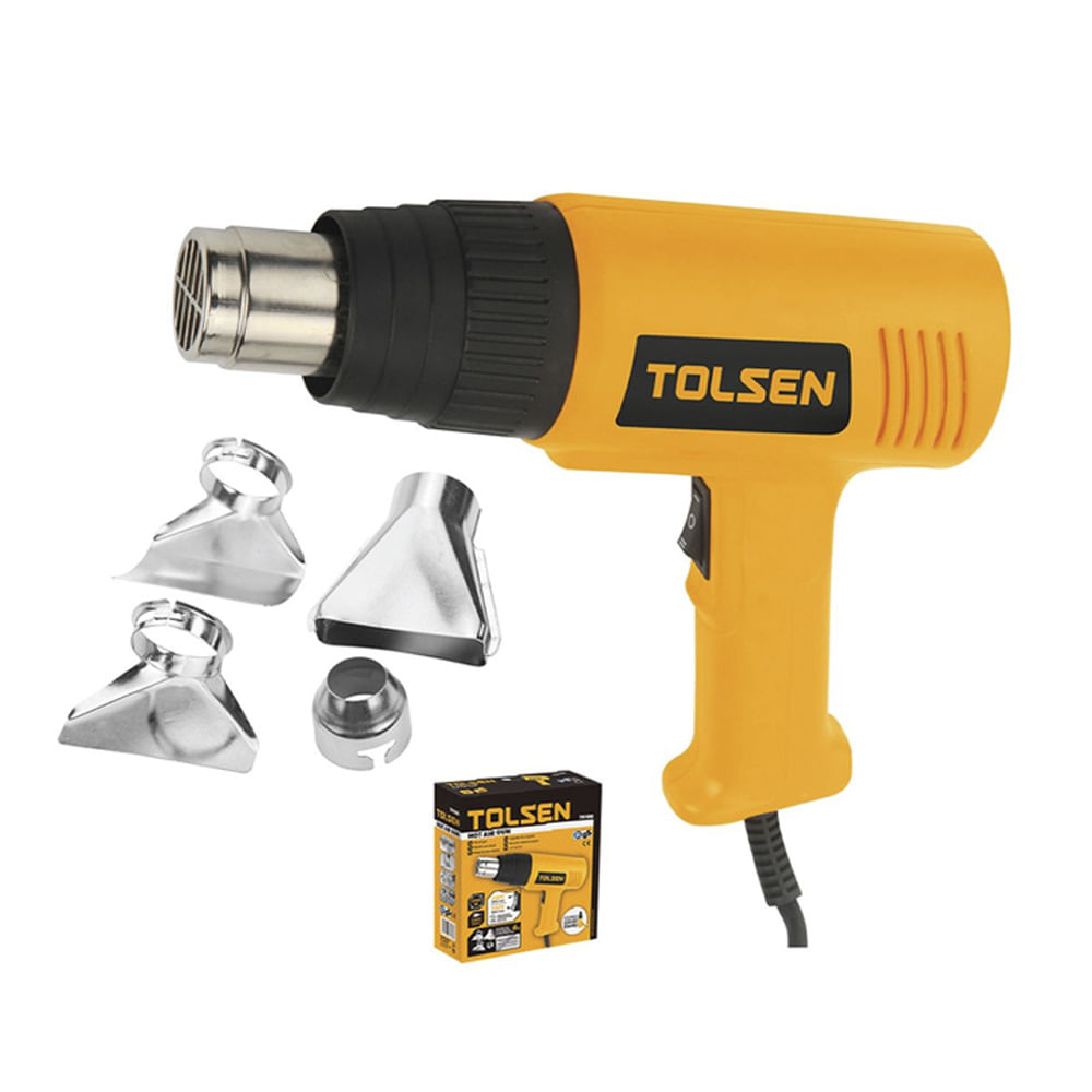 Pistola de Calor Potencia 2000W 230V 50hz Ajustable 550 grados Tolsen