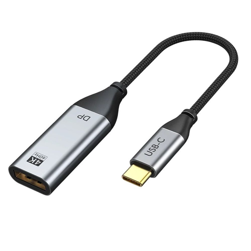 Adaptador USB-C a DisplayPort 4K 60Hz Chip Activo ITE IT6563FN Dorado Trenzado Aluminio CP13A