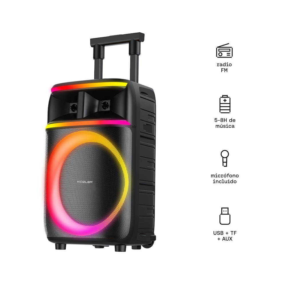 Parlante Karaoke Led Multicolor Kuzler 1000W FREQON-101