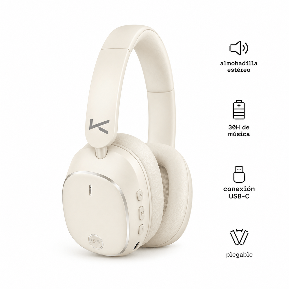 Audifonos Inalámbricos Bluetooth 30H CLAM-101B Beige