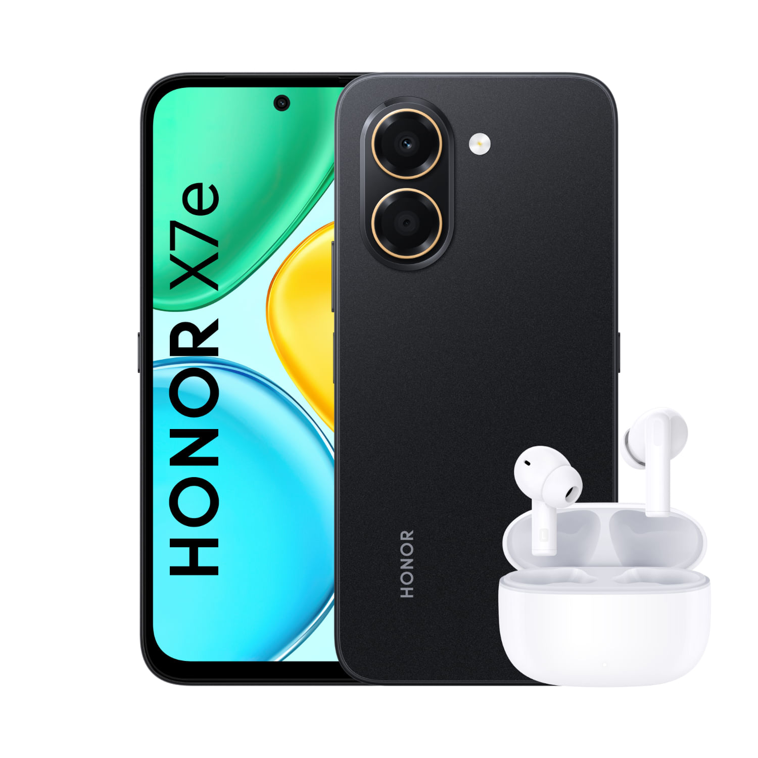 Celular Honor X7E 6GB + 256GB Midnight Black + Earbuds