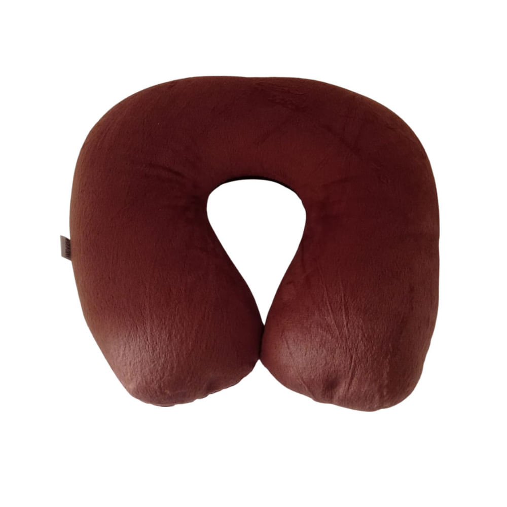 Almohada Cojin Para Cuello En U Con Bolitas Viscoelásticas Marrón