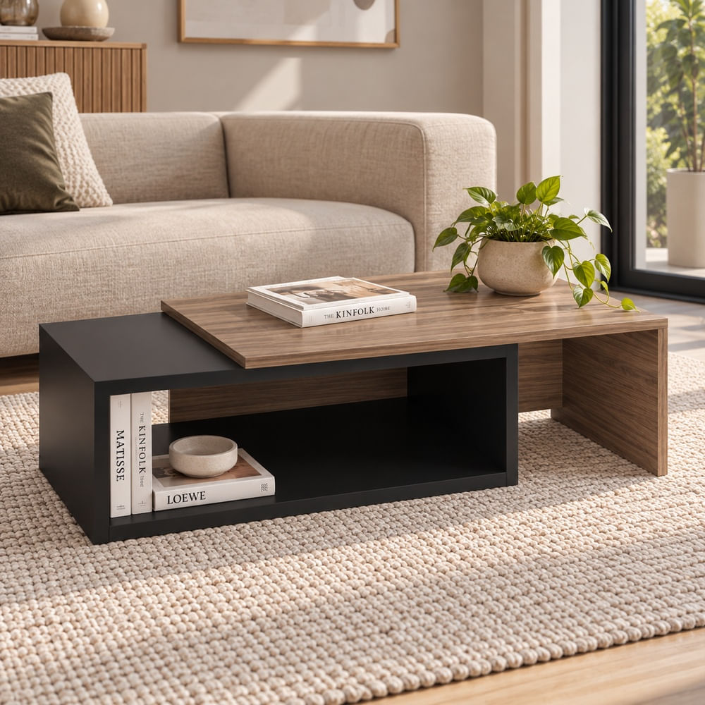 Mesa de Centro Ventitas Home Tatianna Negro y Gales
