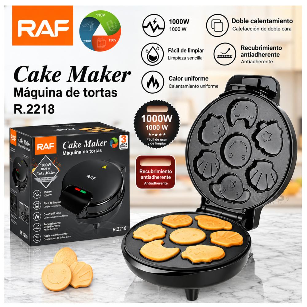 Máquina para Hot Cakes y Waffles RAF R.2218 Antiadherente - 1000W
