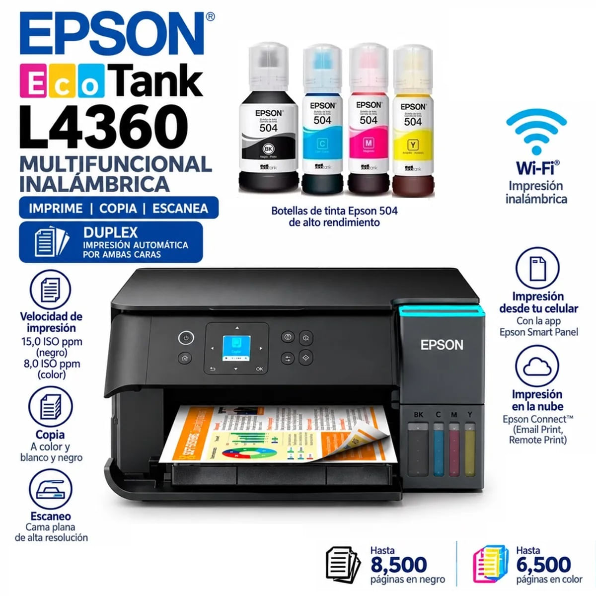 Impresora Epson L4360 Multifunciona WiFi Dúplex Wifi