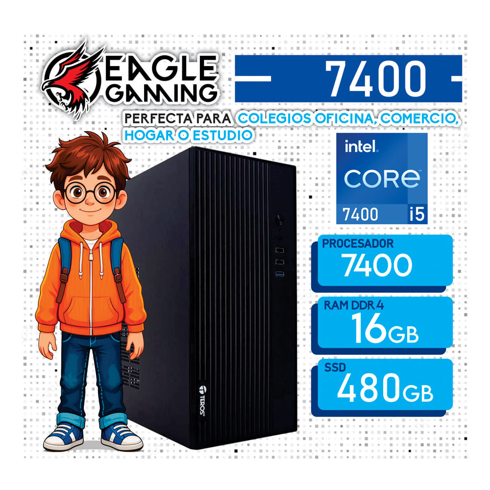 PC DE OFICINA INTEL CORE I5 7400 16GB RAM DDR4  SSD 480GB