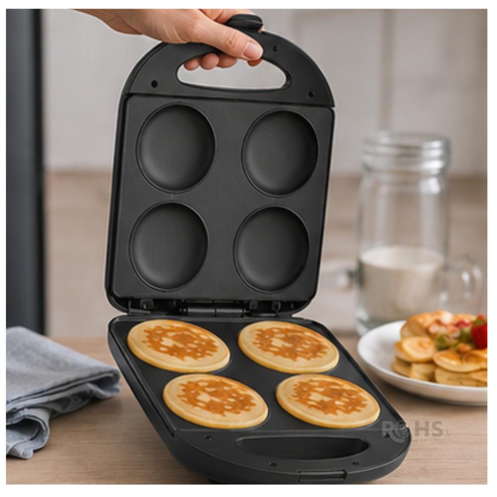 Máquina para Arepas y Pancakes RAF R.510 - 4 Cavidades y Placas Antiadherentes - 1600W