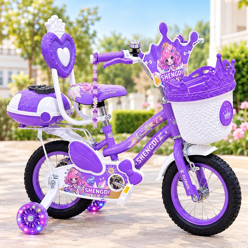 Bicicleta para Niña Aro 12  con Luces LED 2026 - MORADO