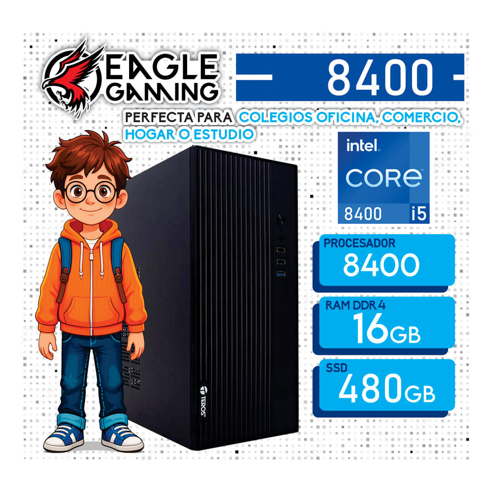 PC DE OFICINA INTEL CORE I5 8400 16GB RAM DDR4  SSD 480GB