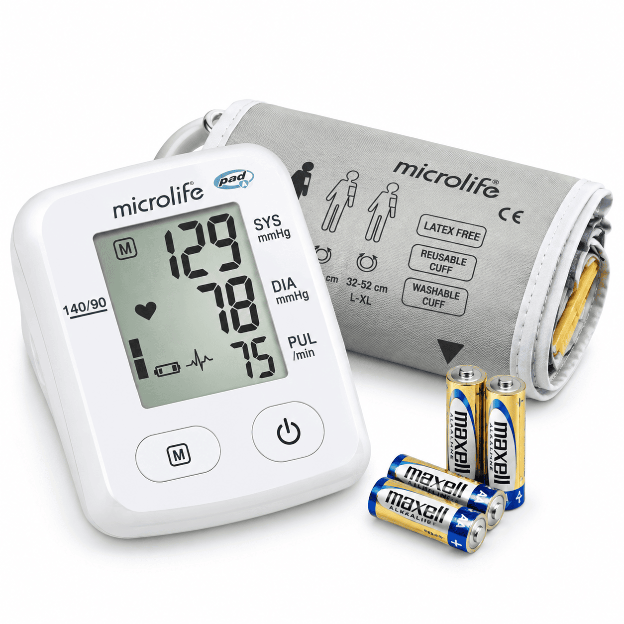 Tensiómetro Digital de Brazo Microlife BPA100 con Detección de Arritmias y 30 Memorias