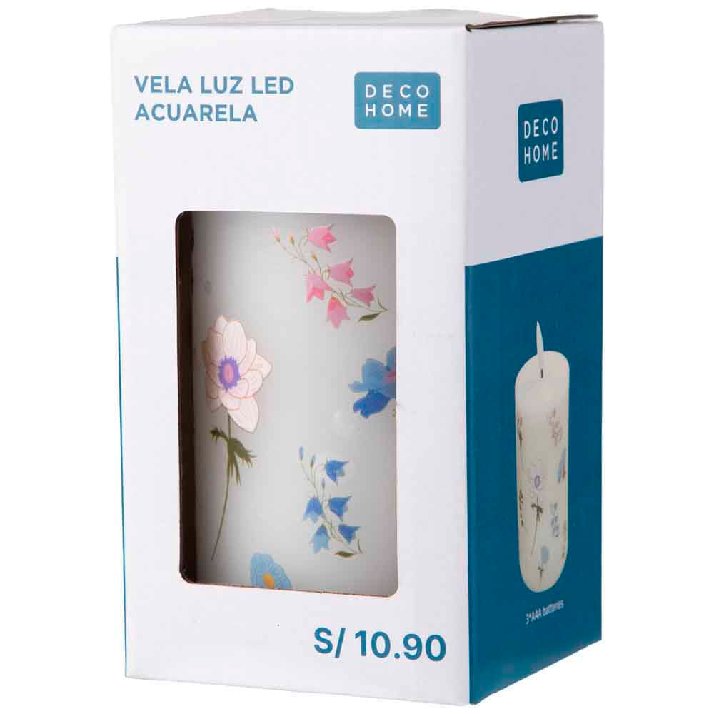 Vela DECO HOME Luz Led Acuarela