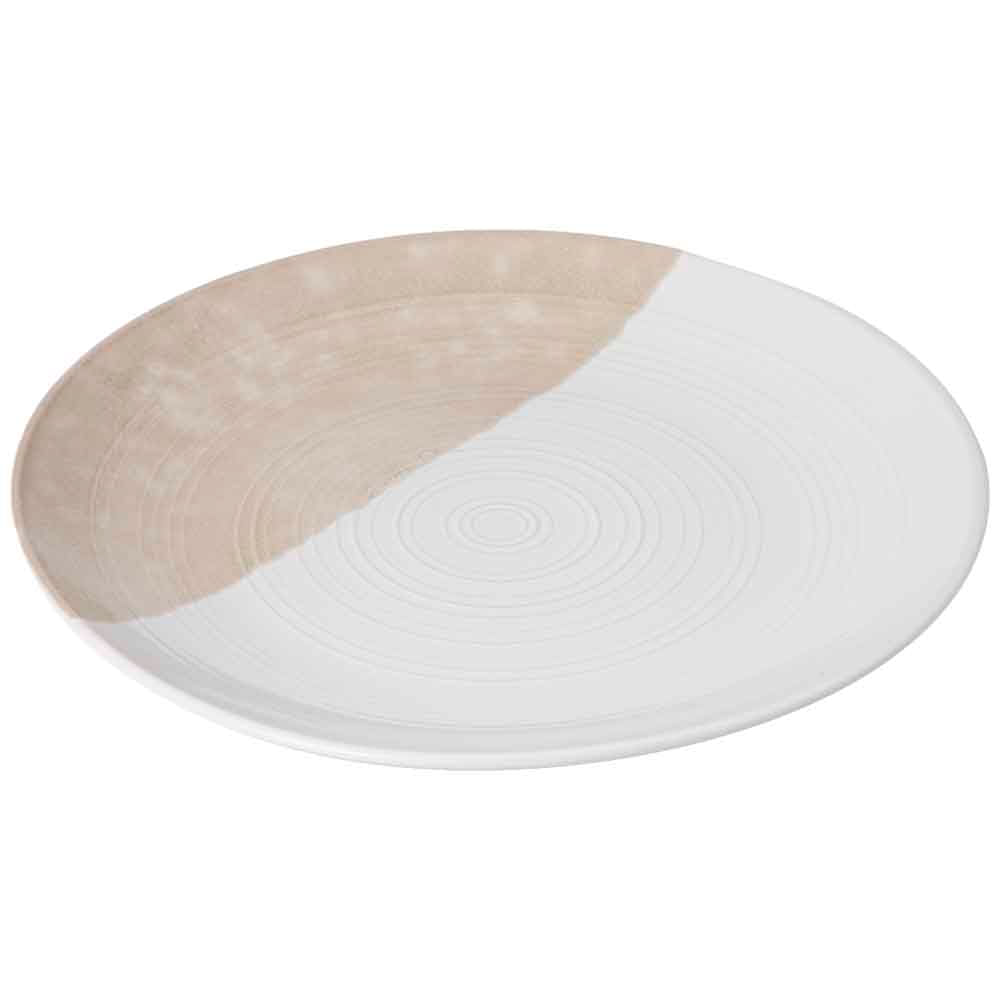 Plato DECO HOME Tendido Beige Cerámica Arena