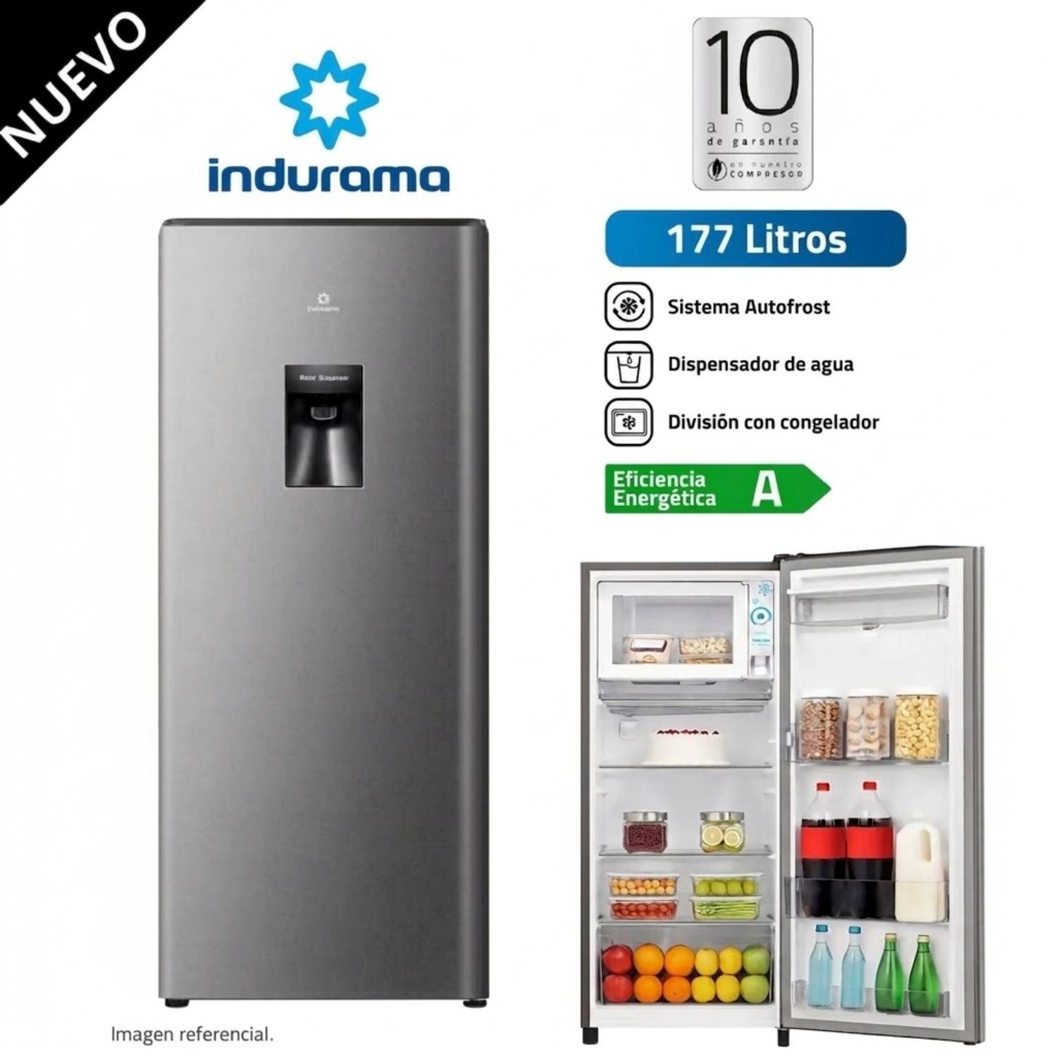 Refrigeradora Indurama RI-289D 177L Autofrost  Croma