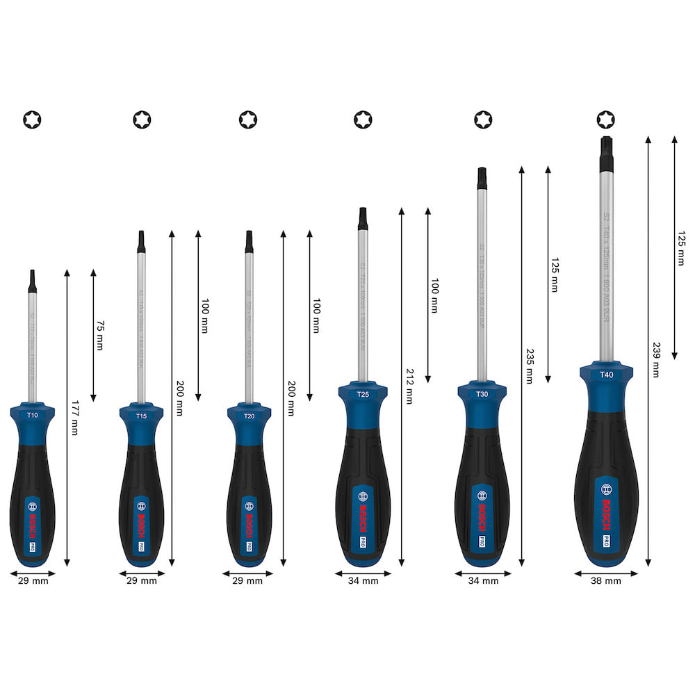 PRO Juego Destornillador TX x 6pz