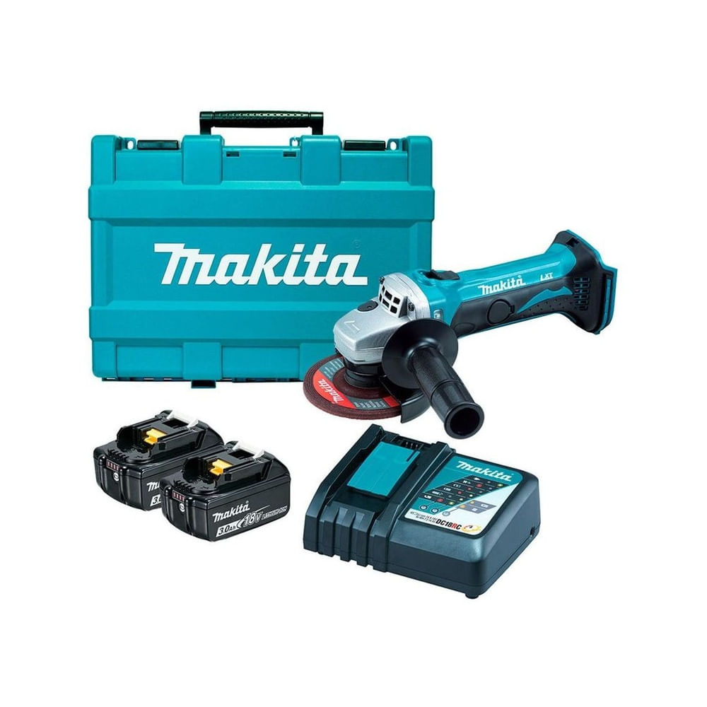 Amoladora Esmeril Makita DGA452RFE 18V 5" Kit 2x3.0Ah