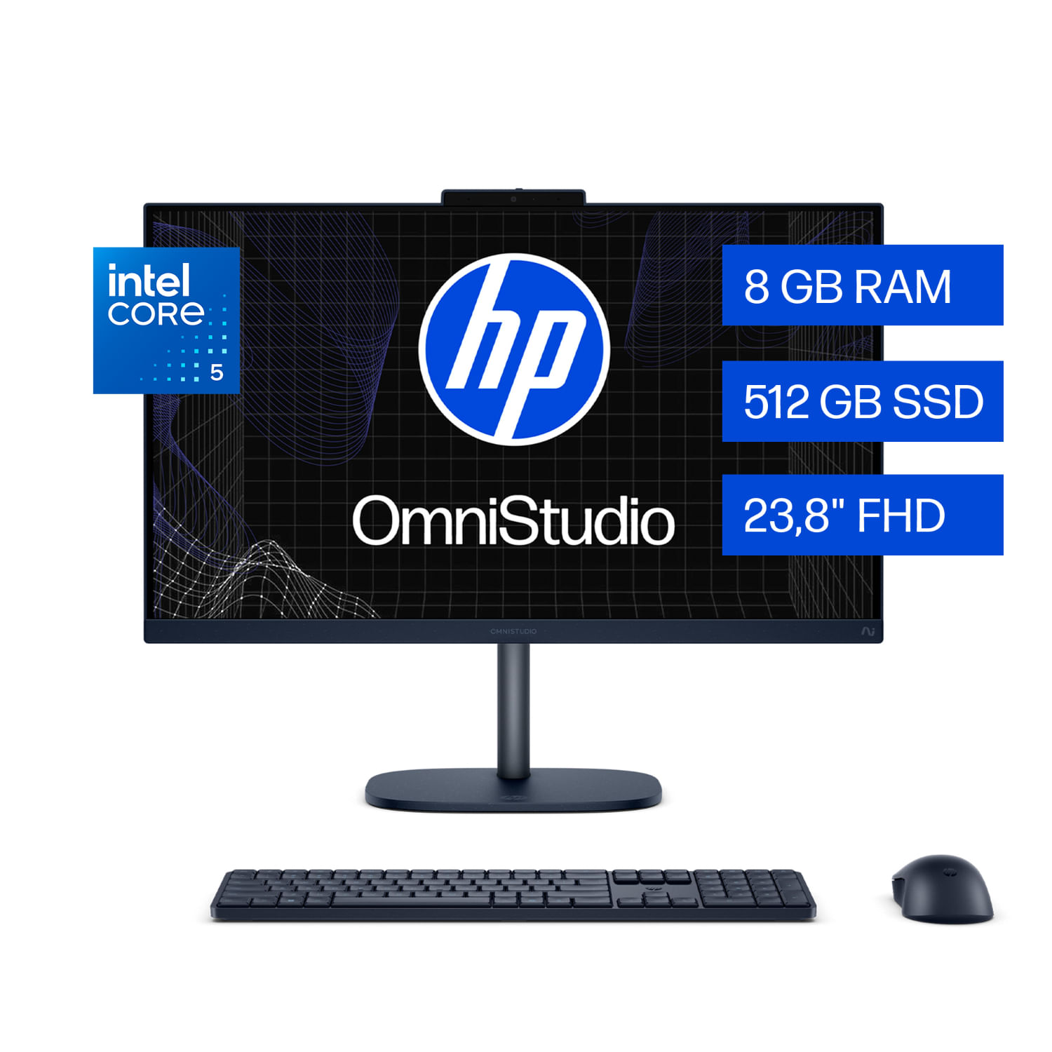 All in One HP OmniStudio 24-cu0051la, Intel Core 5, 8 GB RAM, 512 GB SSD, 23.8" FHD, Windows 11 Home