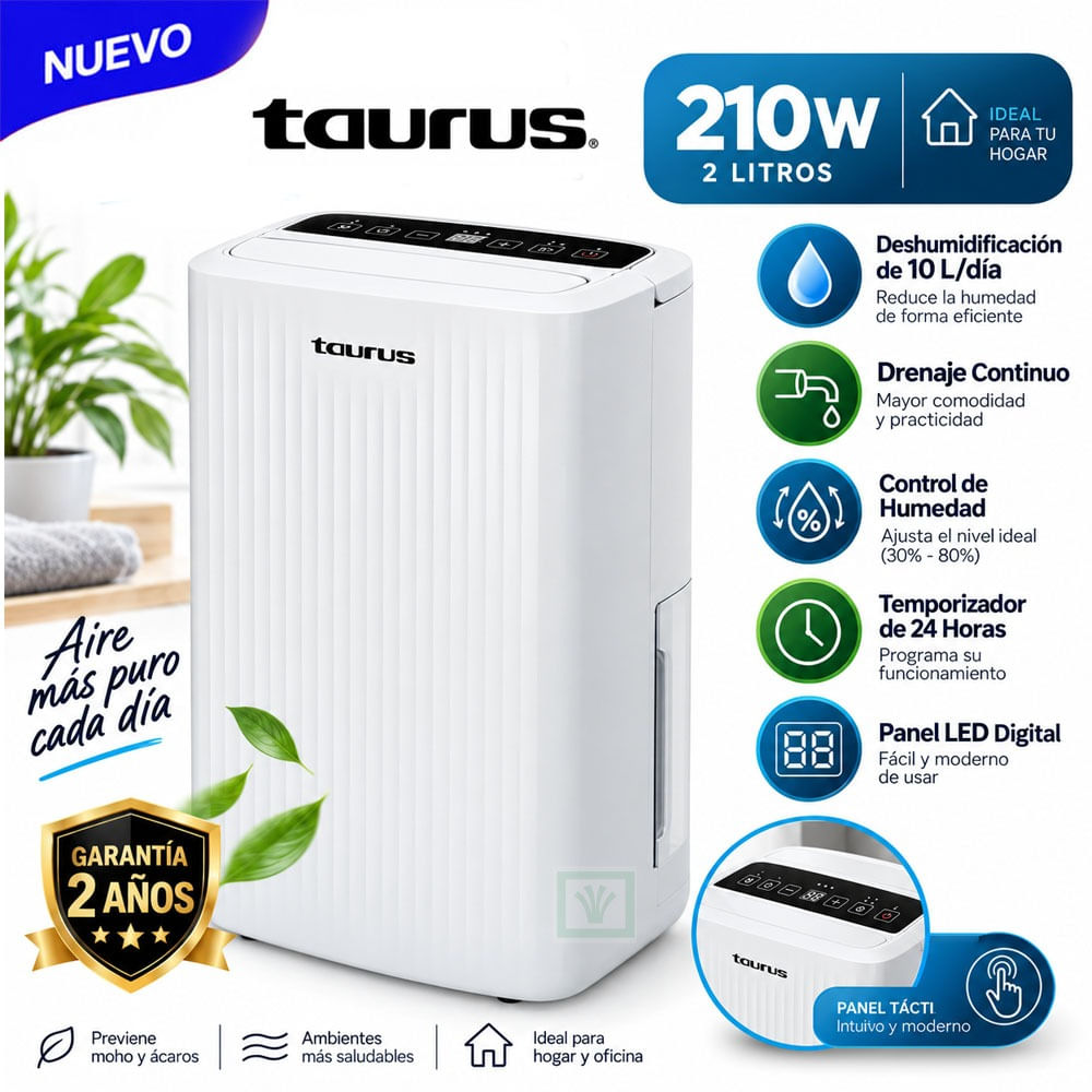 Deshumedecedor Taurus DH-10L 10 Litros 210W.