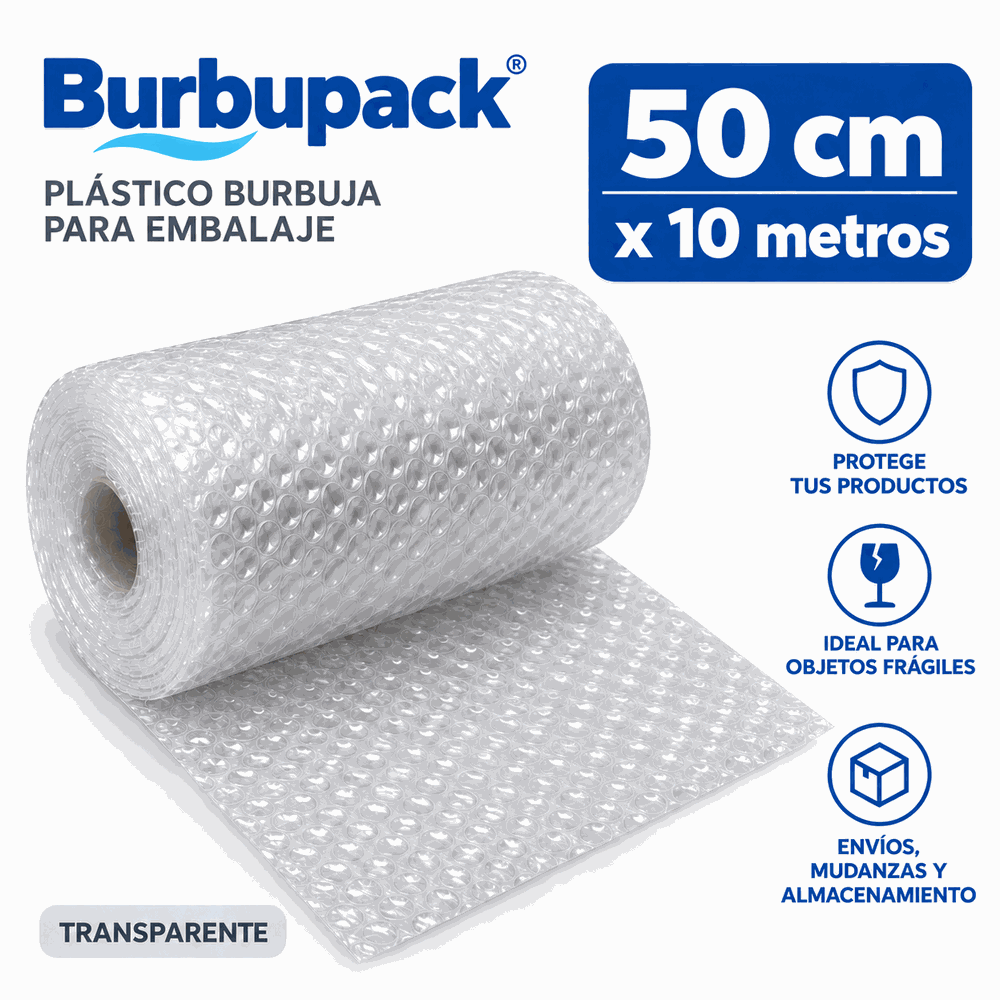 BURBUJA BURBUPACK  50 CM X 10 M. PLASTICO ROLLO PARA EMBALAJE