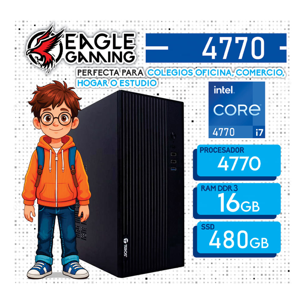 PC DE OFICINA INTEL CORE i7-4770 16GB DDR3 SSD 480GB
