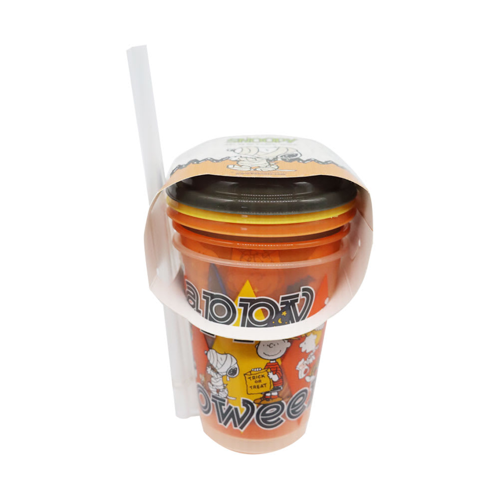 Set de Vasos con Cañita Snoopy Halloween 400 ml