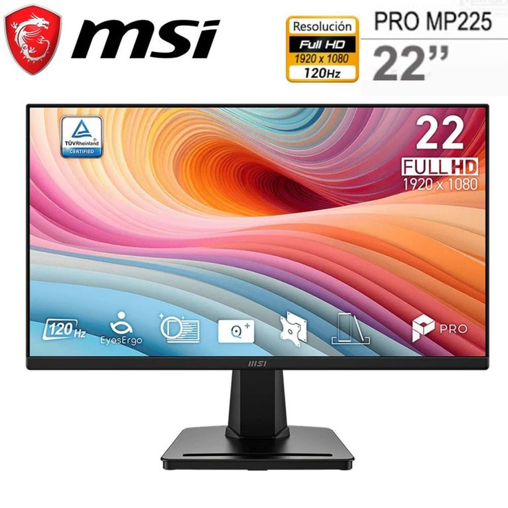 MONITOR 22 MSI PRO MP225 E12VL FHD 120HZ 1MS