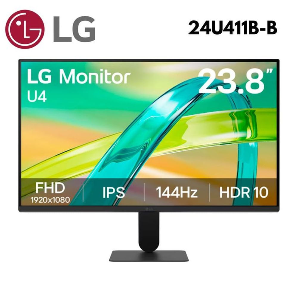 MONITOR LG 24U411B-B 23.8 144HZ/ 1MS/ IPS/ FHD/ VGA/ HDMI/ HDR10