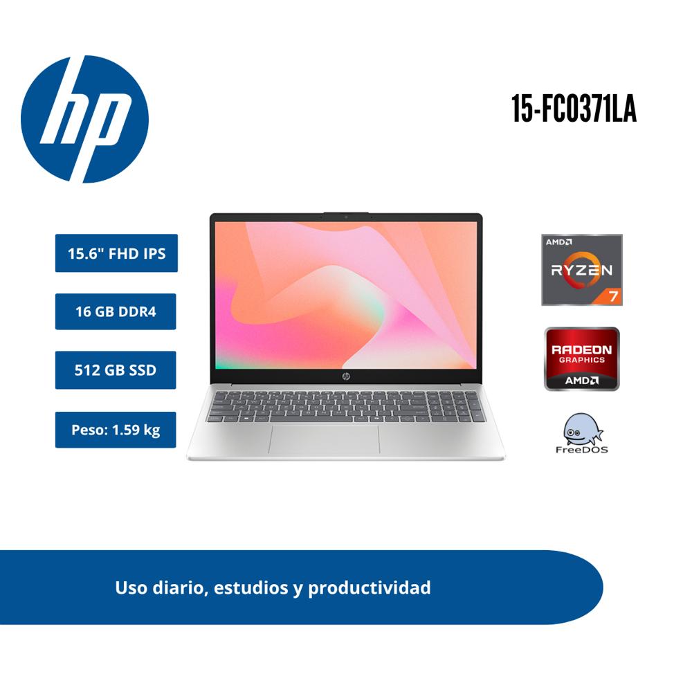 LAPTOP HP 15 15.6 FHD RYZEN 7 7730U 16GB DDR4 512GB SSD