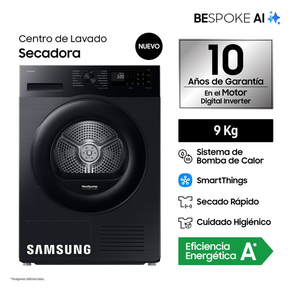 Secadora Samsung Bespoke AI 9Kg DV90CGC2A0ABPE Negra