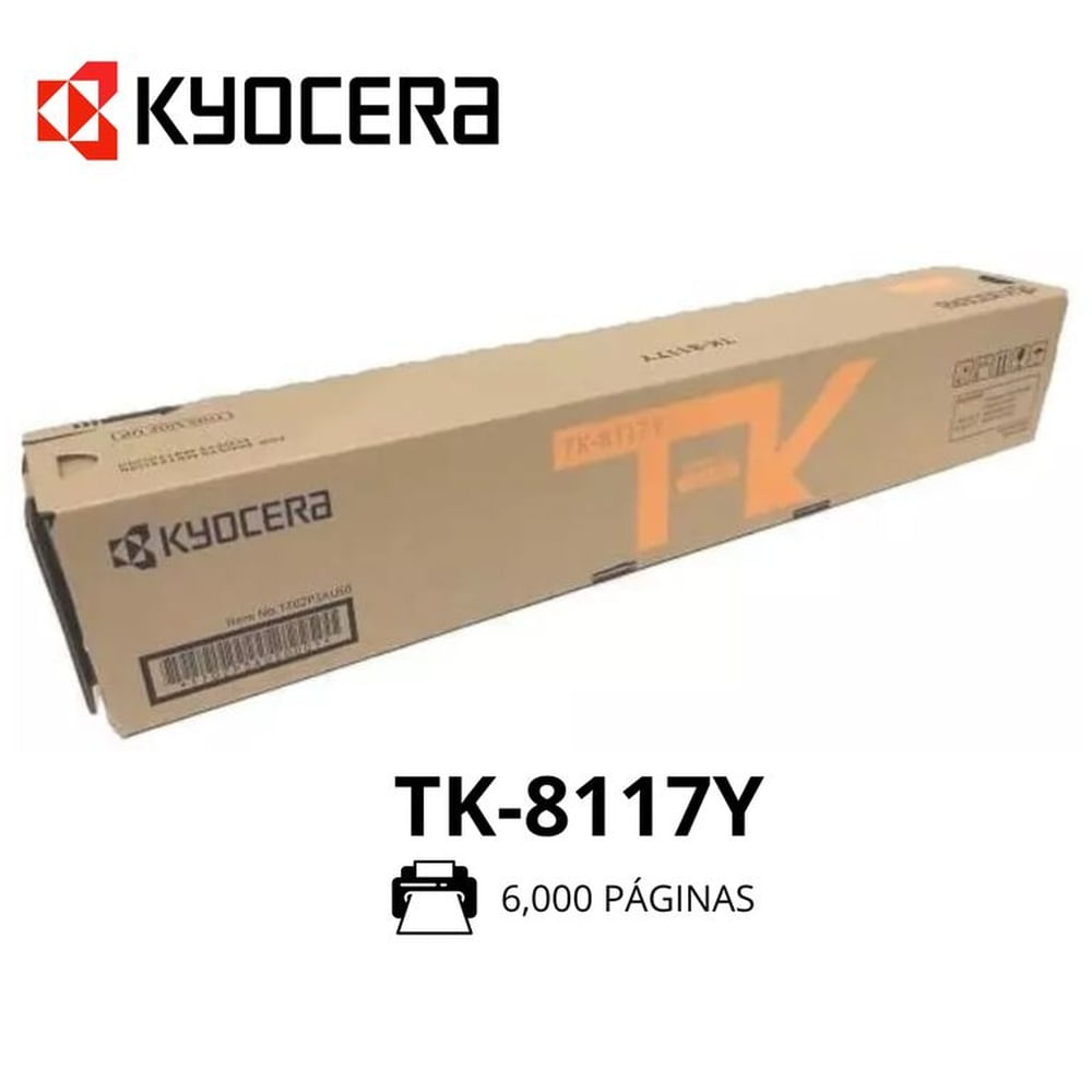 TONER KYOCERA TK-8117Y ECOSYS M8124CIDN YELLOW 6,000 PÁGINAS