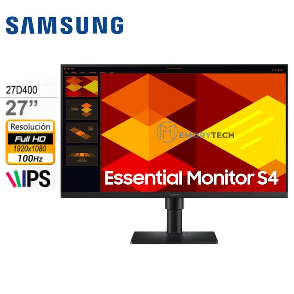 MONITOR 27 SAMSUNG ESSENTIAL S4 D400 IPS GHD 100HZ PIVOTE LS27D400GALXPE