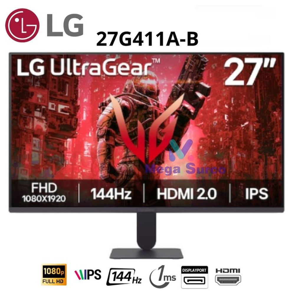MONITOR LG GAMING 27 27G411A-B FHD IPS 144HZ HDMI DP