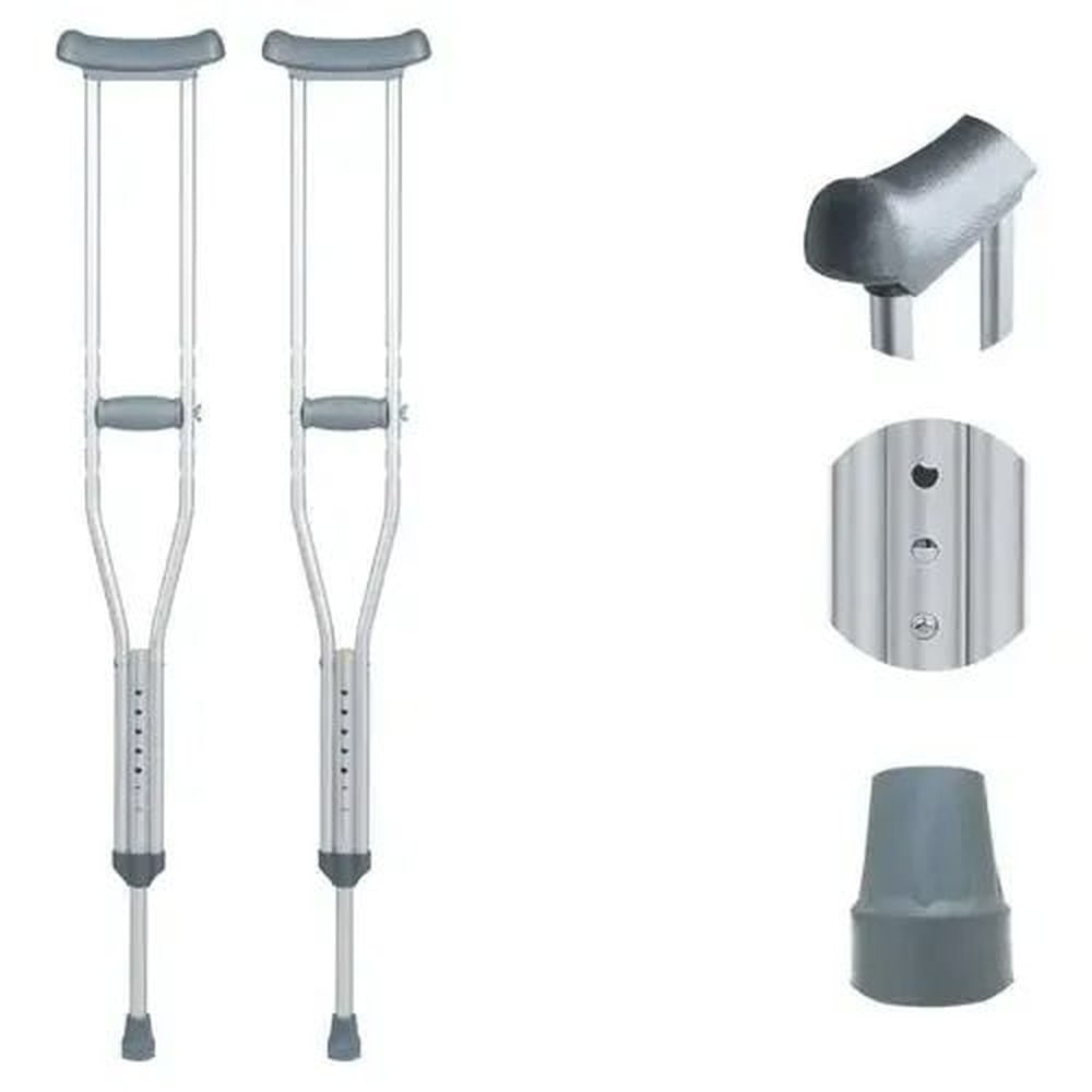 Muletas Ortopédicas De Aluminio Altura Ajustable 1 Par