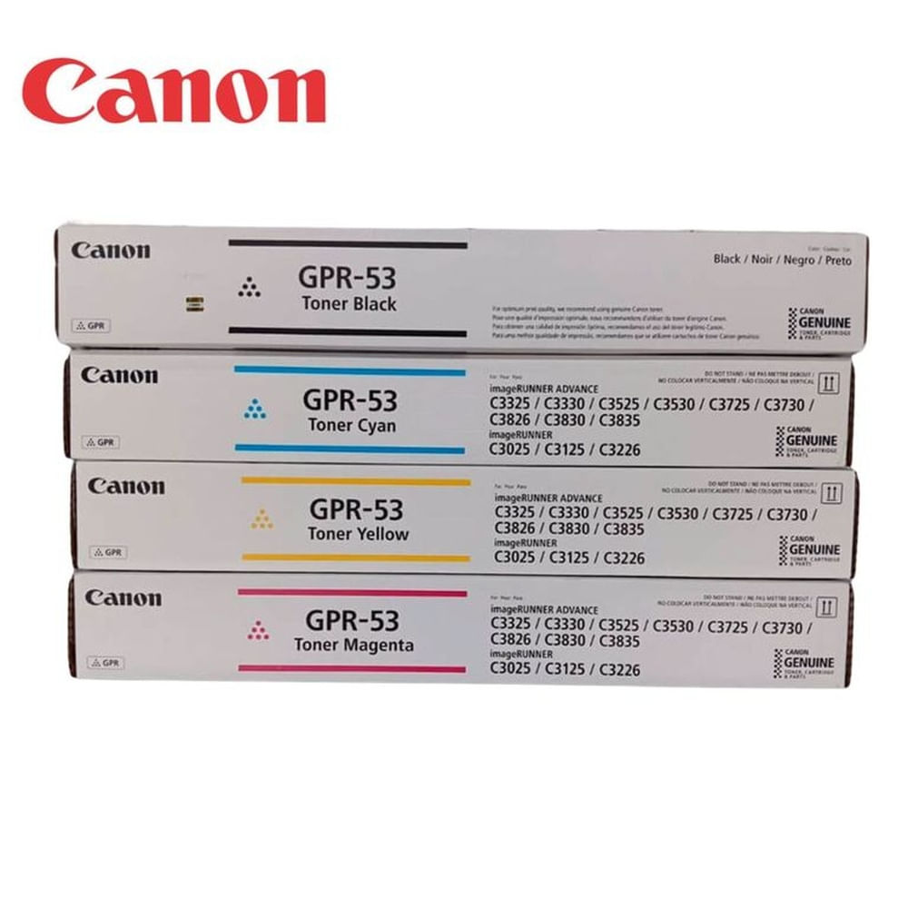 PACK TONER CANON GPR-53 NEGRO Y COLORES ORIGINAL PARA C3330I, C3325, C3330, C3530
