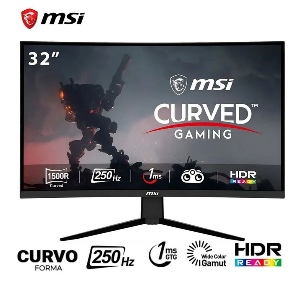 MONITOR GAMER  CURVO MSI 32 G32C4X FHD 250HZ 1MS